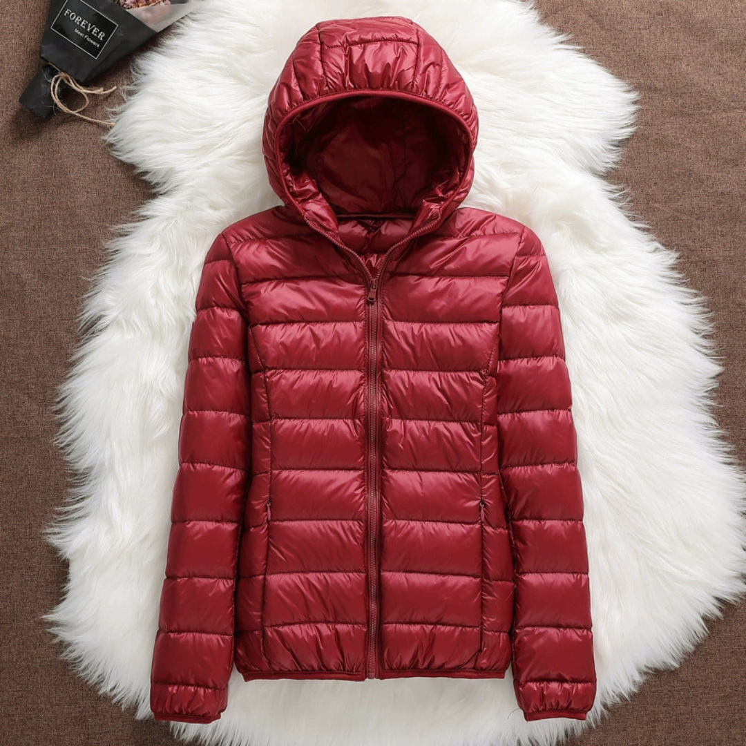 Ella™ | Classic Red Hooded Jacket