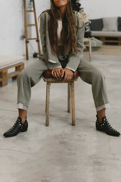 Brenda | Pointed Studded Ankle Boot