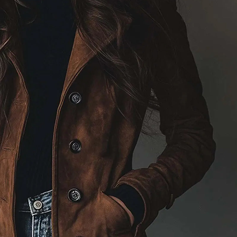 Stasia - Vintage Suede Trench Coat