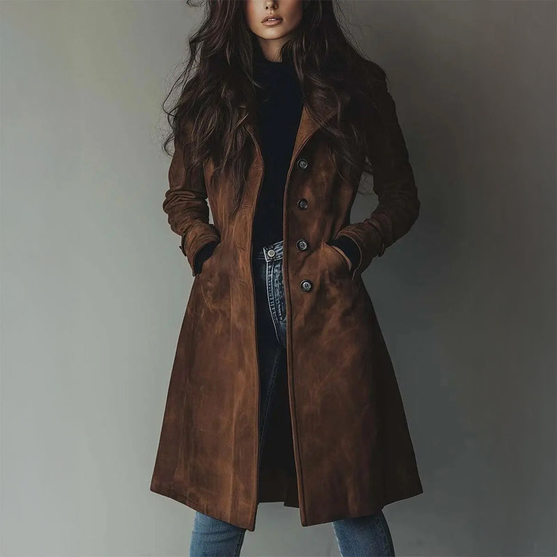 Stasia - Vintage Suede Trench Coat