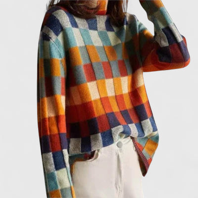 Erika - Patchwork Turtleneck Sweater