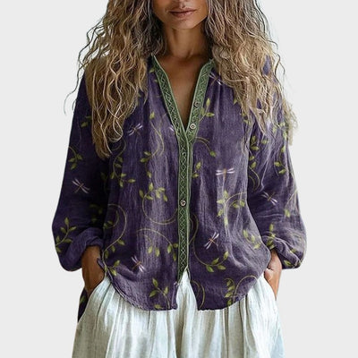 Avis | Vintage Leaf Print Blouse