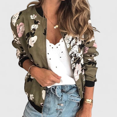 Margot – Elegant Floral Bomber Cardigan