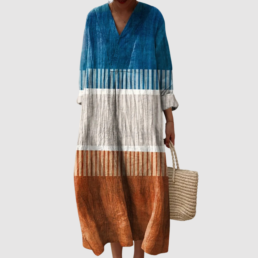 Zuri | Sunset Horizon Colorblock Maxi Dress