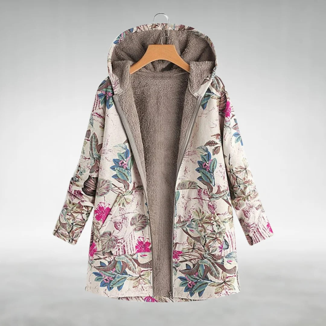 Irene | Elegant Floral Fleece Jacket