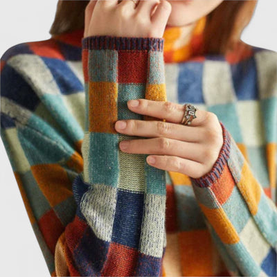 Erika - Patchwork Turtleneck Sweater