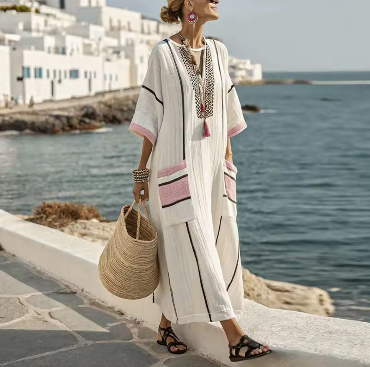 Elegant Mary - Long Strand Dress for a Stylish Summer Look